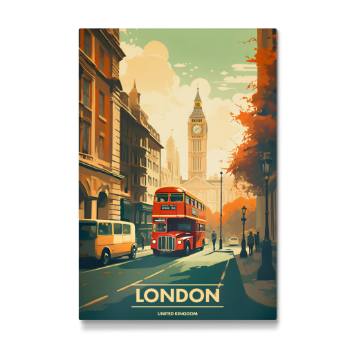 Retro London Travel Art