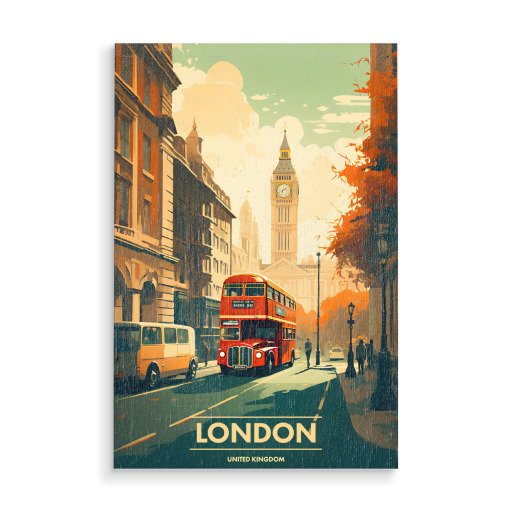 Retro London Travel Art