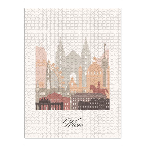 Puzzle Ravensburger "Wiener Skyline im Terrakotta-Stil" artboxONE - Städte,Reise,Architektur,Städte / Wien,Kartografie