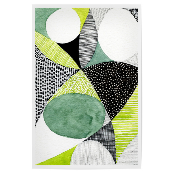 Poster "Susan Black-Mid Century Grün" artboxONE - Floral,Abstrakt,Geometrie