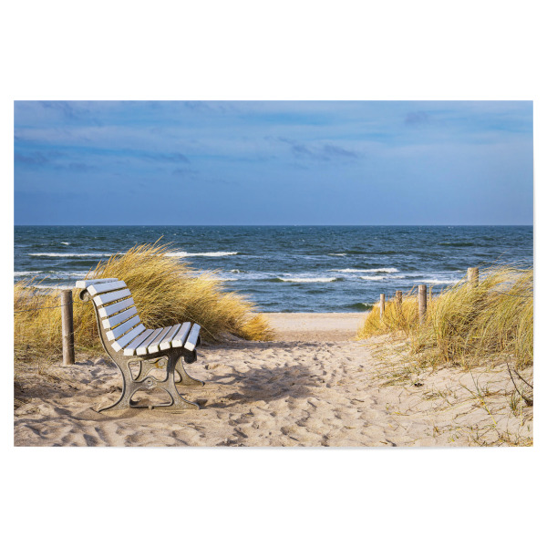 Poster 30x20 cm "Sitzbank am Strandaufgang" artboxONE - Natur,Reise,Reise / Strand und Meer