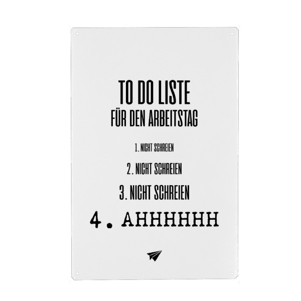 Holzbild "To Do Liste Arbeitstag" artboxONE - Typografie