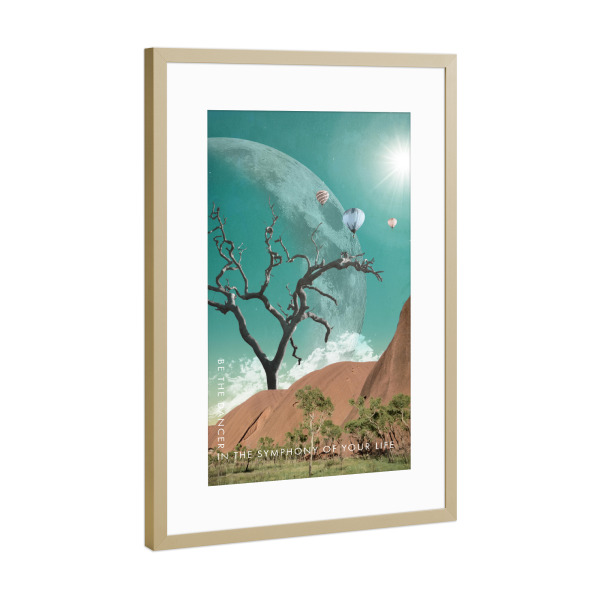 Poster mit Rahmen Gold "Symphony of Life" artboxONE - Typografie,Natur,Abstrakt,Reise / Länder,Fiktion