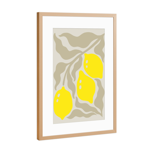 Poster mit Rahmen Kupfer "LEMON ART FIRST - POP ART" artboxONE - Abstrakt,Essen & Trinken / Obst & Gemüse,Lustig