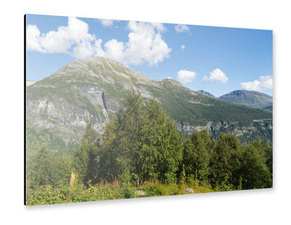 Alu-Dibond "Berglandschaft am Geirangerfjord" 30x20 cm artboxONE
