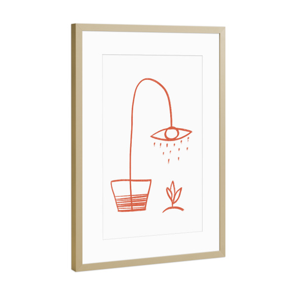 Poster mit Rahmen Gold "Tränenwasserwachstum" artboxONE - Abstrakt