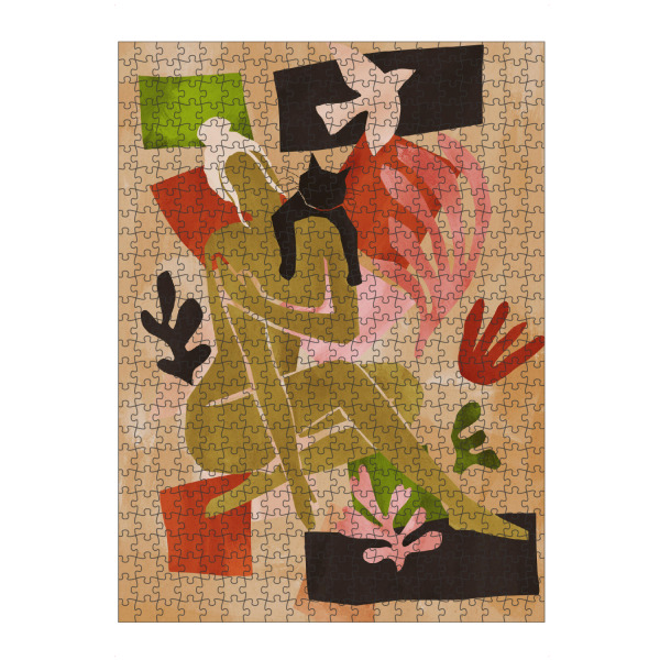 Puzzle Ravensburger "Grüne abstrakte Dame" artboxONE - Tiere,Abstrakt,Geometrie