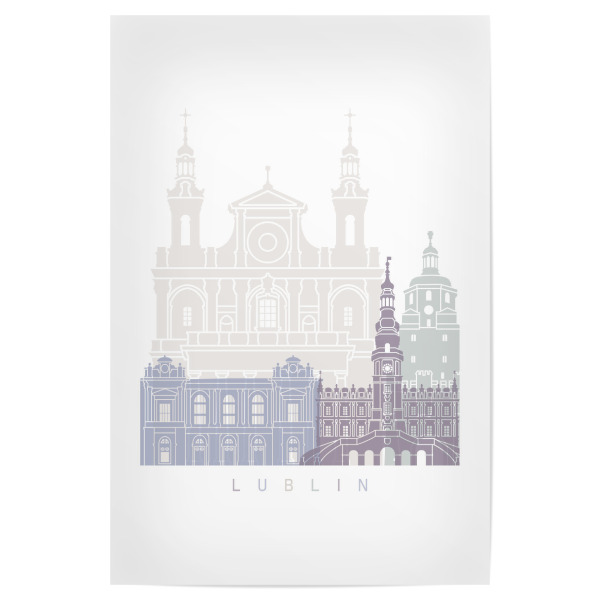 Poster 30x20 cm "LUBLIN SKYLINE PASTELL" artboxONE - Städte,Architektur