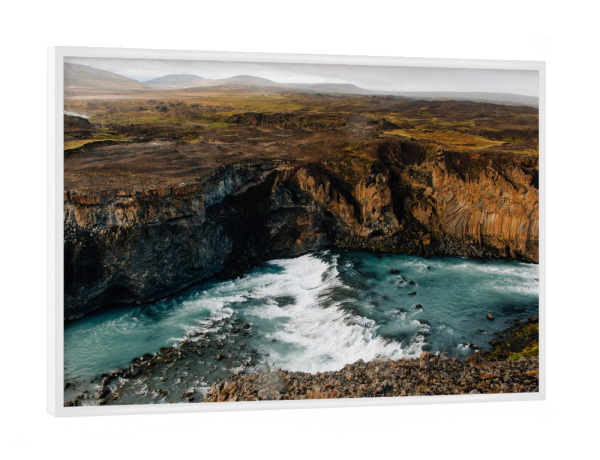 Poster mit weißem Rahmen "Aldeyjarfoss Island" artboxONE - Natur,Reise,Reise / Länder