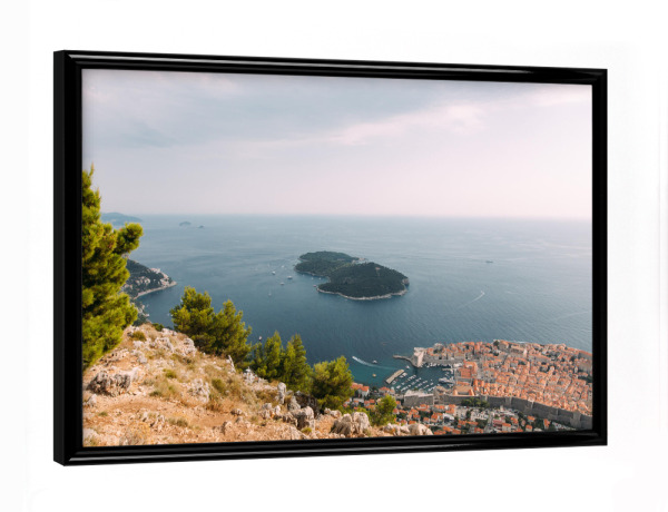 Poster mit schwarzem Rahmen "Dubrovnik-Panorama" artboxONE - Städte,Natur,Reise,Buchstaben / D,Buchstaben / K