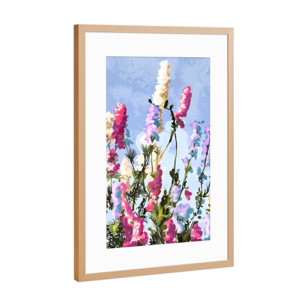 Poster mit Rahmen Kupfer "Positive Denkweise ist alles" artboxONE - Floral