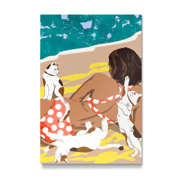 Galerie-Print "Katzenmama am Strand" 30x20 cm artboxONE
