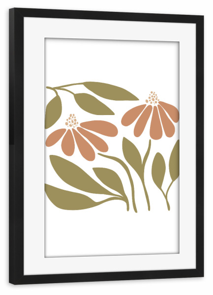 Poster mit Rahmen schwarz "Flora Garten Bunt" artboxONE - Natur,Floral,Abstrakt