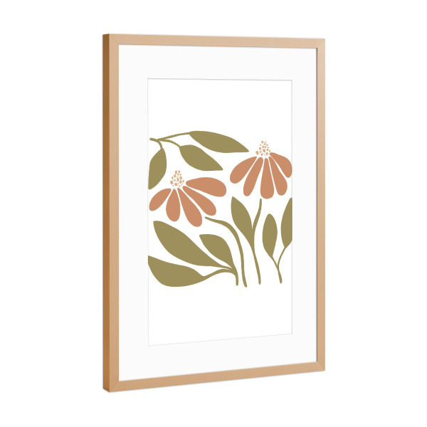 Poster mit Rahmen Kupfer "Flora Garten Bunt" artboxONE - Natur,Floral,Abstrakt