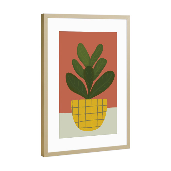 Poster mit Rahmen Gold "Botanic home seventh" artboxONE - Natur,Floral,Für Mama