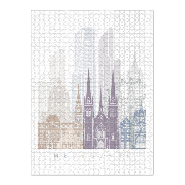 Puzzle Ravensburger "MELBOURNE SKYLINE PASTELL-b" artboxONE - Städte,Architektur