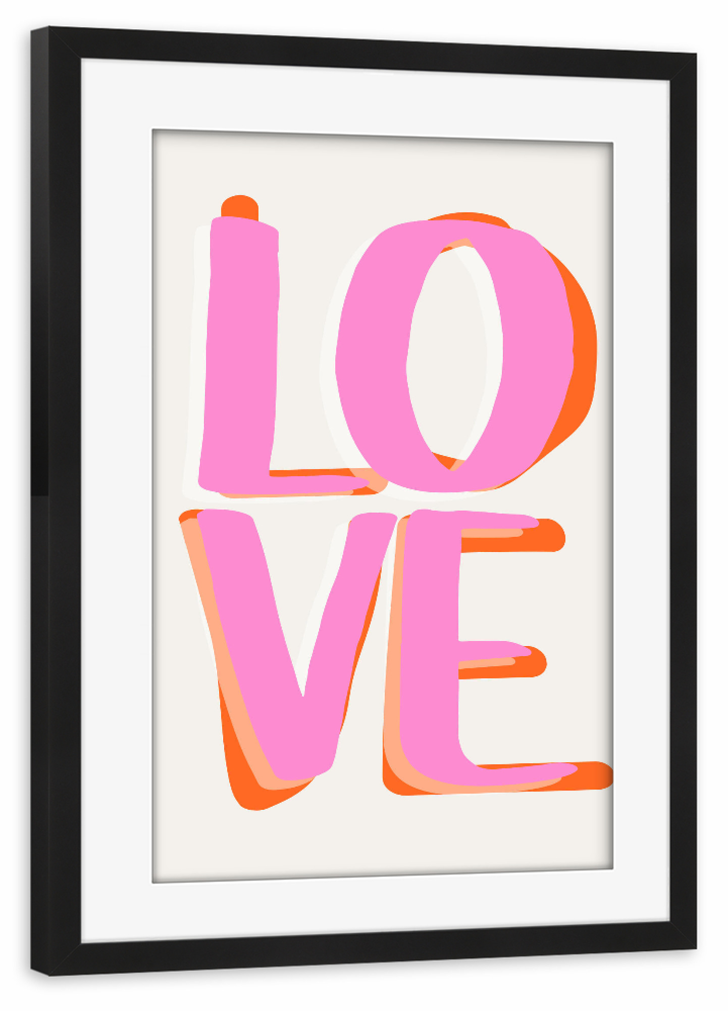 Poster mit Rahmen schwarz "Malou Studio-Retro Graffitti Love" artboxONE - Typografie,Liebe,Für Mama