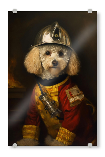 Acrylglasbild "Feuerwehr Pudel" artboxONE - Tiere