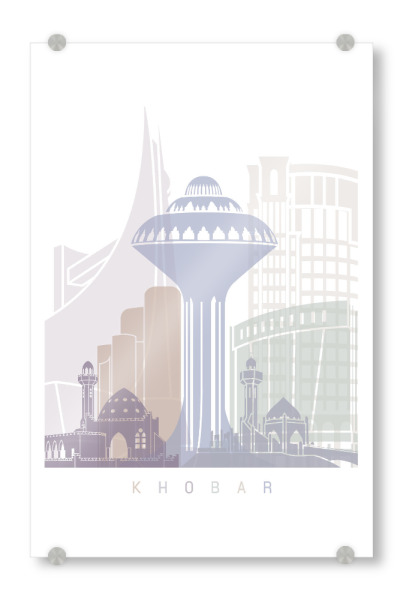Acrylglasbild "KHOBAR SKYLINE PASTELL" artboxONE - Städte,Architektur