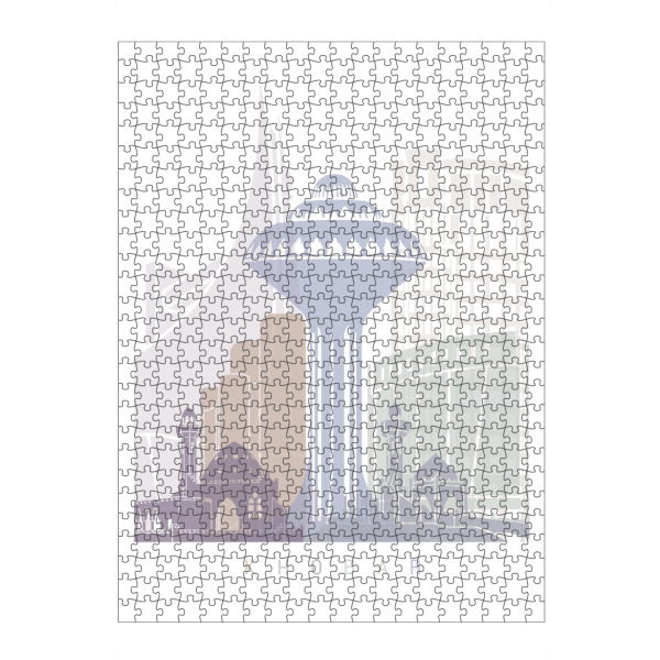 Puzzle Ravensburger "KHOBAR SKYLINE PASTELL" artboxONE - Städte,Architektur