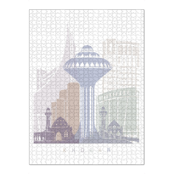 Puzzle Ravensburger "KHOBAR SKYLINE PASTELL" artboxONE - Städte,Architektur