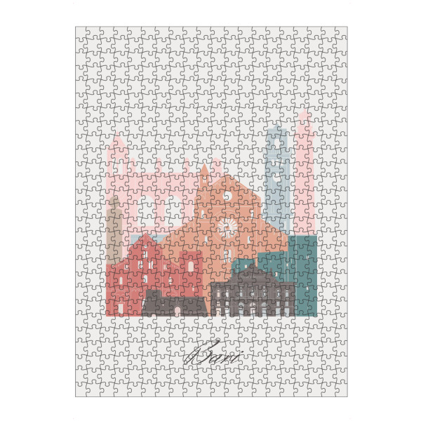 Puzzle Ravensburger "Pastellstil der Skyline von Bari" artboxONE - Städte,Reise,Architektur,Kartografie