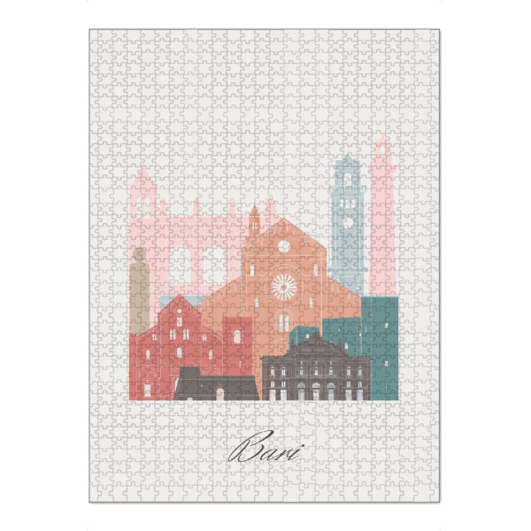 Puzzle Ravensburger "Pastellstil der Skyline von Bari" artboxONE - Städte,Reise,Architektur,Kartografie