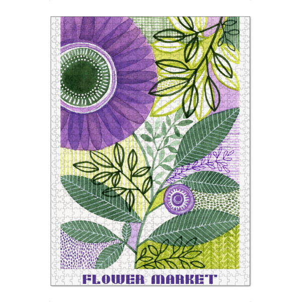 Puzzle Ravensburger "Susan Black - Flower Market Lila" artboxONE - Typografie,Natur,Floral