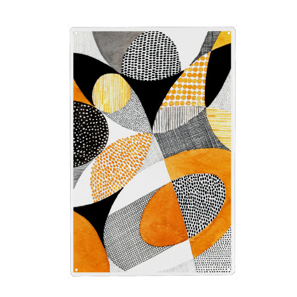 Metall Poster "Susan Black-Mid Century Golden" artboxONE - Floral,Abstrakt,Geometrie