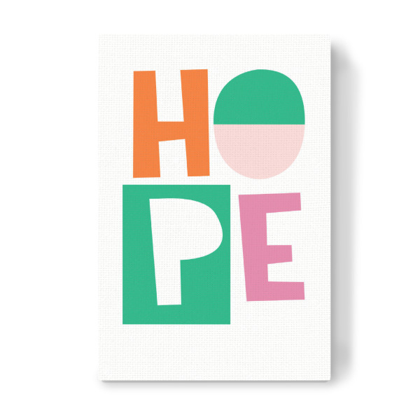 Leinwandbild "HOPE cut out" artboxONE - Typografie - Typografie,Guter hoffnung,Fröhlich,Bunt,Cut out,Paperart,Modern,Bold,Farbenfroh