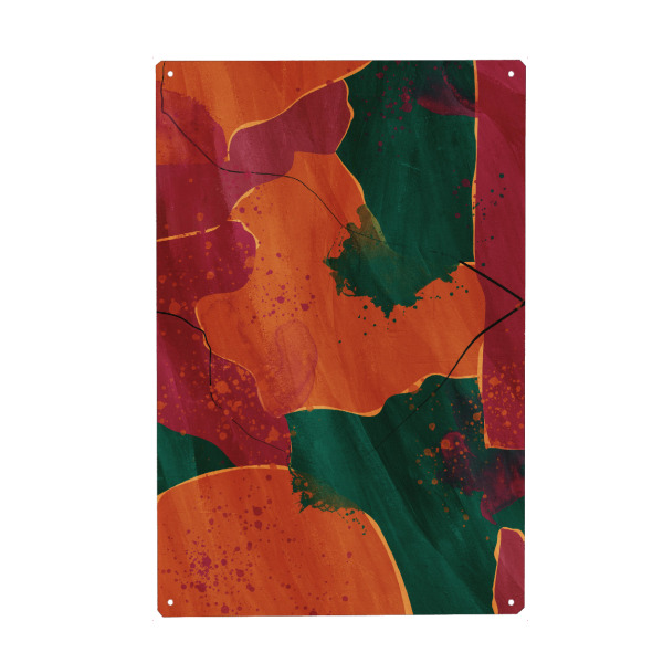 Holzbild "Abstraktes Orange" artboxONE - Abstrakt,Geometrie