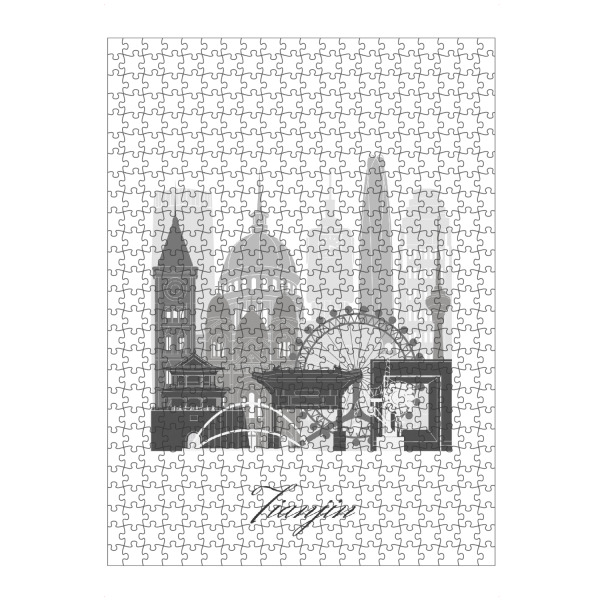 artboxONE Puzzle "Tianjin Skyline schwarz-weiß" artboxONE - Städte,Reise,Architektur,Kartografie