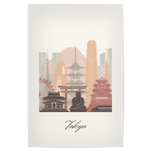 Skyline-Terrakotta-Stil von Tokio