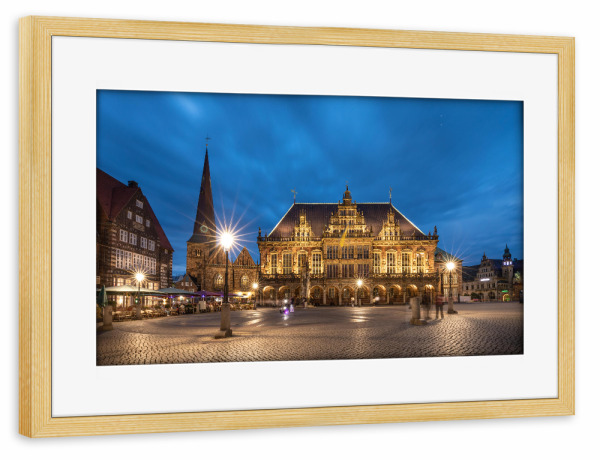 Poster mit Rahmen kiefer "Bremen" artboxONE - Städte