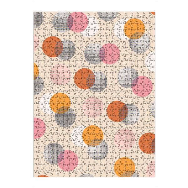 Puzzle Ravensburger "Bunte Punkte Rosa" artboxONE - Abstrakt - Rosa,Bunt,Gelb,Gold,Kreis,Punkte,Tupfen,Muster,Lebendig - Bild rosa