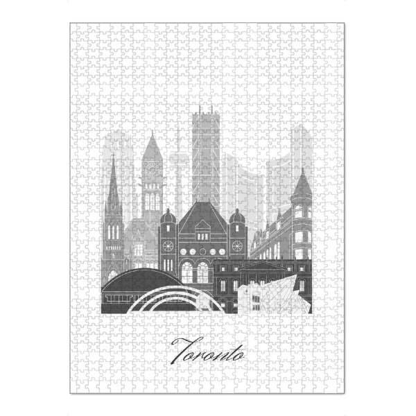 Puzzle Ravensburger "Toronto Skyline schwarz-weiß" artboxONE - Städte,Reise,Architektur,Kartografie