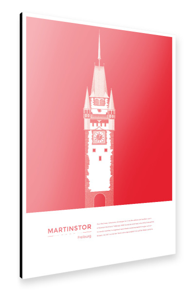 Alu-Dibond "Kunter - Martinstor Freiburg" 30x20 cm artboxONE