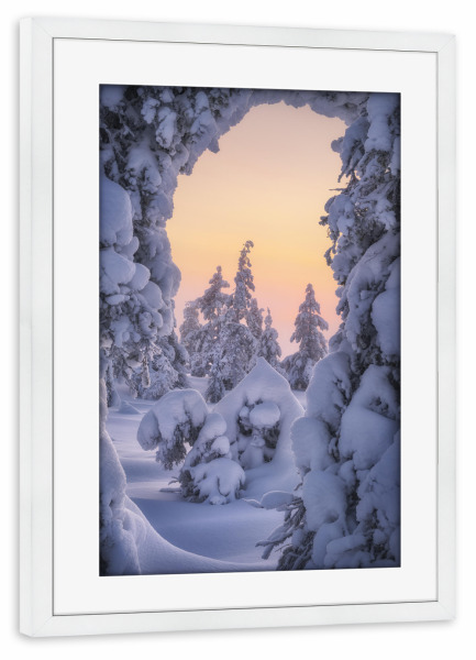 Poster mit Rahmen weiß "Das Tor aus Eis" artboxONE - Natur,Reise