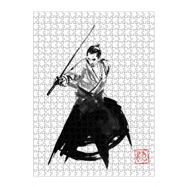 artboxONE Puzzle "Kampf beginnen" artboxONE - Schwarzweiß,Reise / Asien - Samurai,Sumie,Japan - Bild samurai