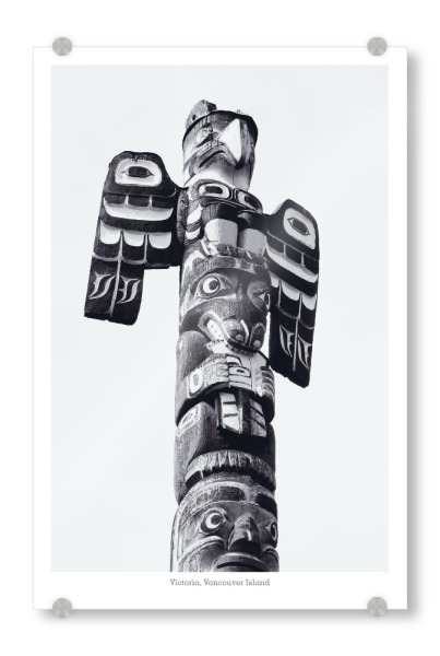 Acrylglasbild "Totem Pole @ Victoria" artboxONE - Reise,Schwarzweiß,Reise / Länder