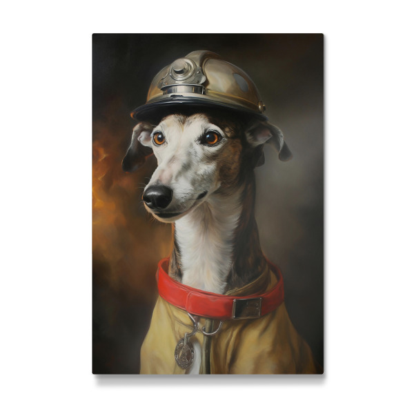 Galerie-Print "Feuerwehrmann Windhund" 30x20 cm artboxONE