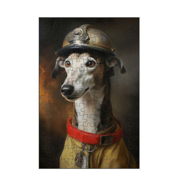 artboxONE Puzzle "Feuerwehrmann Windhund" artboxONE - Tiere