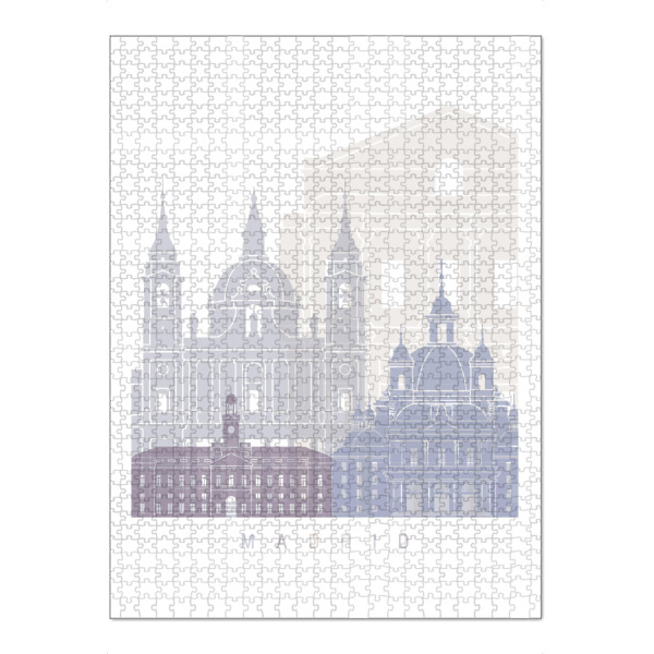 Puzzle Ravensburger "MADRID V2 SKYLINE PASTELL-d" artboxONE - Städte,Architektur