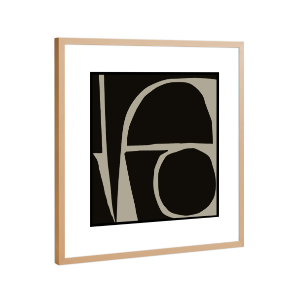 Poster mit Rahmen Kupfer "Modern art - black rabbit hole" artboxONE - Abstrakt