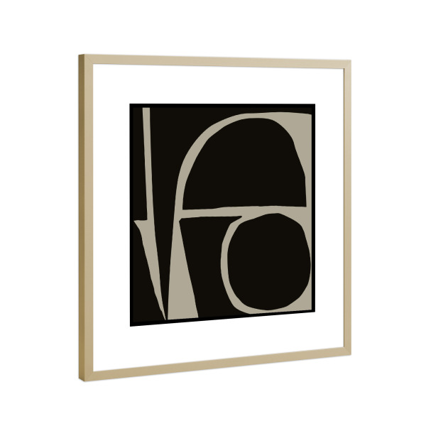 Poster mit Rahmen Gold "Modern art - black rabbit hole" artboxONE - Abstrakt - Japandi,Modern,Art,Ibiza,Kunstdruck,Geschenk,Einrichtung,Abstrakt,Kunst