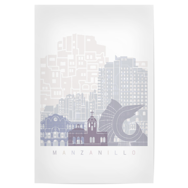 Poster "MANZANILLO-SKYLINE-PASTELL" artboxONE - Städte,Architektur