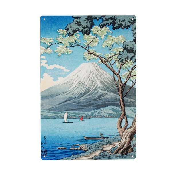 Metall Poster "Berg Fuji vom Yamanaka-See" artboxONE - Natur,Reise,Reise / Asien