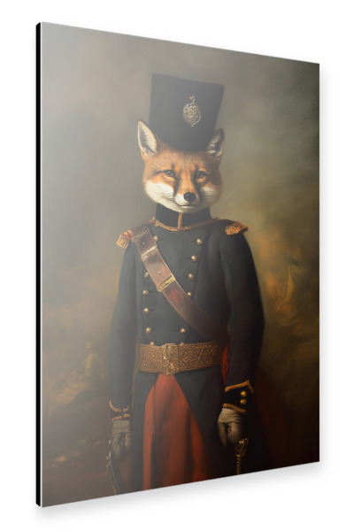 Alu-Dibond "Fuchs in viktorianischer Uniform" 30x20 cm artboxONE