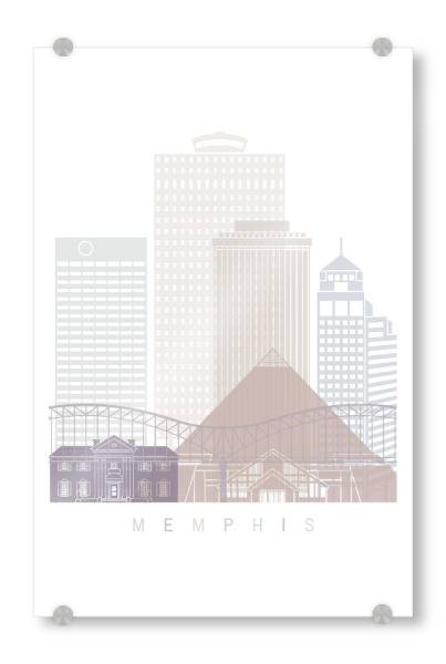 Acrylglasbild "MEMPHIS-SKYLINE-PASTELL" artboxONE - Städte,Architektur