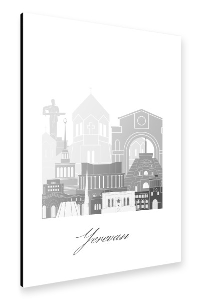Alu-Dibond "Eriwan Skyline sw" 30x20 cm artboxONE